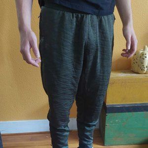 Green Men's Adidas Joggers with quilted design on leg